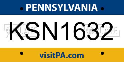 KSN1632 Pennsylvania License Plate