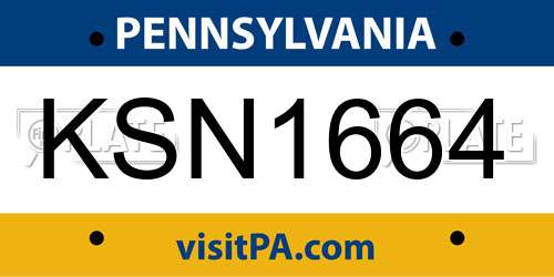 KSN1664 Pennsylvania License Plate