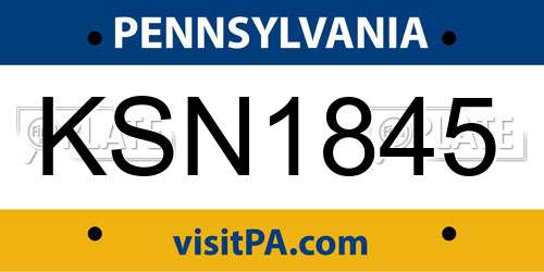 KSN1845 Pennsylvania License Plate