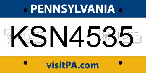 KSN4535 Pennsylvania License Plate