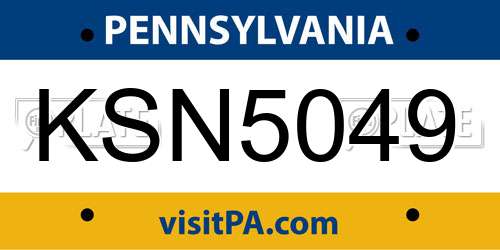 KSN5049 Pennsylvania License Plate