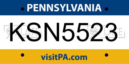 KSN5523 Pennsylvania License Plate