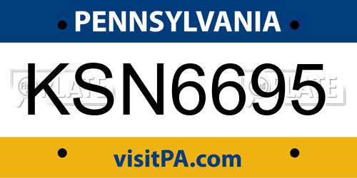 KSN6695 Pennsylvania License Plate