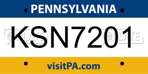 KSN7201 Pennsylvania License Plate