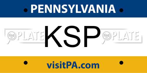 KSP Pennsylvania License Plate