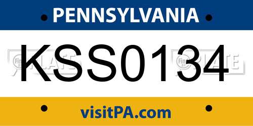 KSS0134 Pennsylvania License Plate
