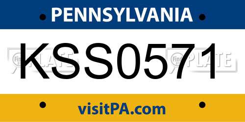 KSS0571 Pennsylvania License Plate