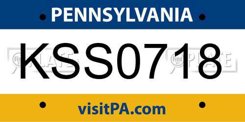 KSS0718 Pennsylvania License Plate
