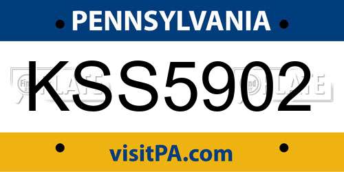 KSS5902 Pennsylvania License Plate
