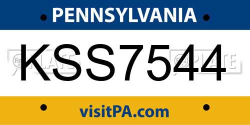 KSS7544 Pennsylvania License Plate