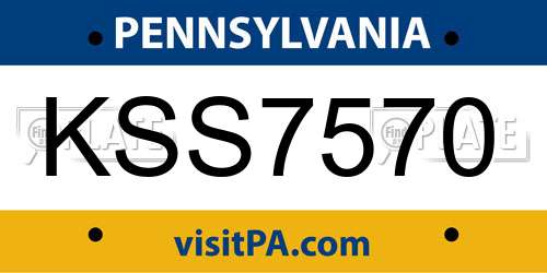 KSS7570 Pennsylvania License Plate