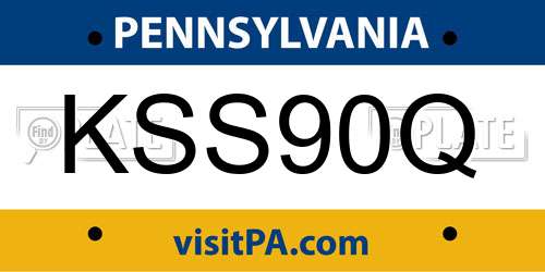 KSS90Q Pennsylvania License Plate
