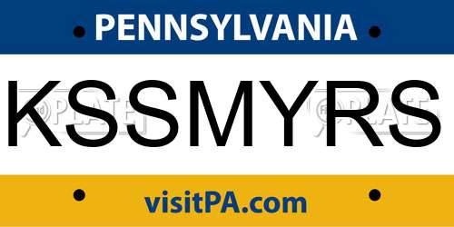 KSSMYRS Pennsylvania License Plate