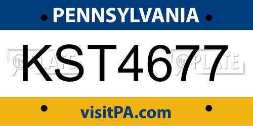 KST4677 Pennsylvania License Plate