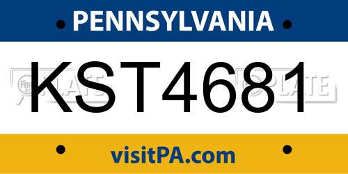 KST4681 Pennsylvania License Plate