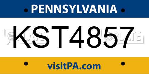 KST4857 Pennsylvania License Plate