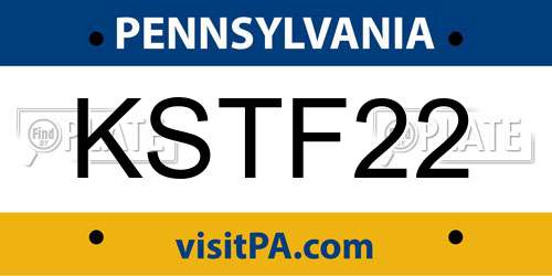 KSTF22 Pennsylvania License Plate