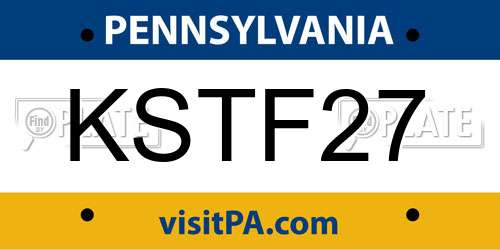KSTF27 Pennsylvania License Plate