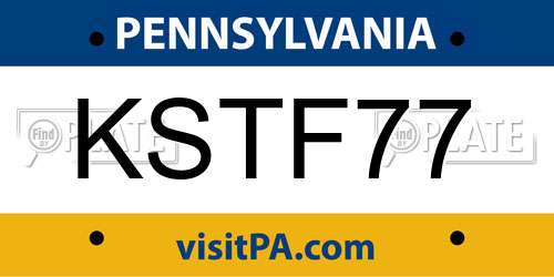 KSTF77 Pennsylvania License Plate