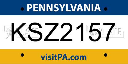 KSZ2157 Pennsylvania License Plate