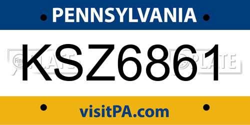 KSZ6861 Pennsylvania License Plate