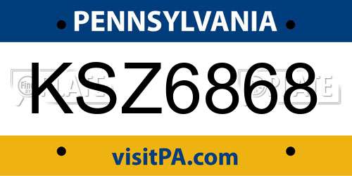KSZ6868 Pennsylvania License Plate