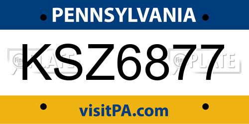 KSZ6877 Pennsylvania License Plate
