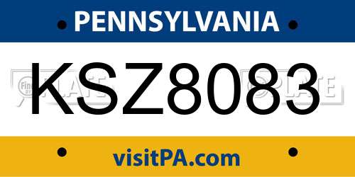 KSZ8083 Pennsylvania License Plate