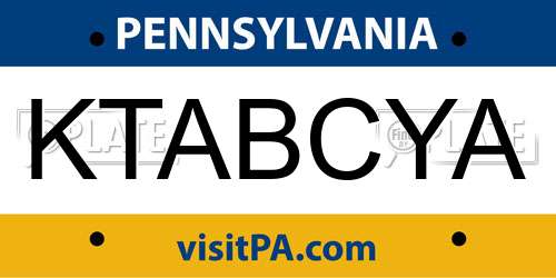 KTABCYA Pennsylvania License Plate