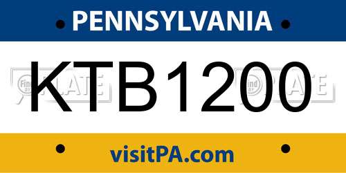 KTB1200 Pennsylvania License Plate
