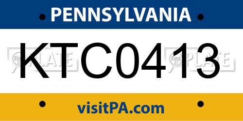 KTC0413 Pennsylvania License Plate