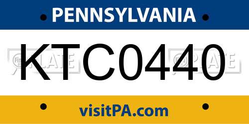 KTC0440 Pennsylvania License Plate