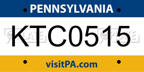 KTC0515 Pennsylvania License Plate