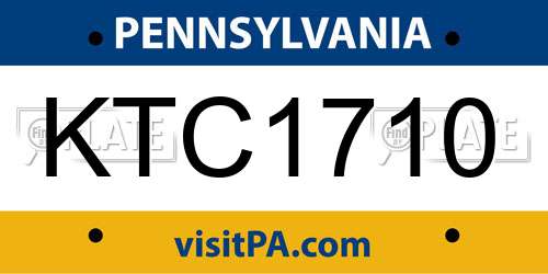 KTC1710 Pennsylvania License Plate