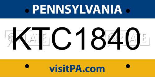 KTC1840 Pennsylvania License Plate