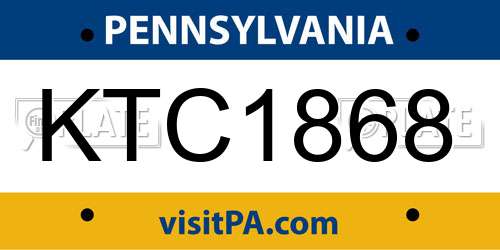 KTC1868 Pennsylvania License Plate