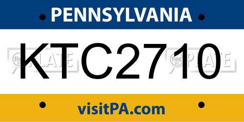 KTC2710 Pennsylvania License Plate