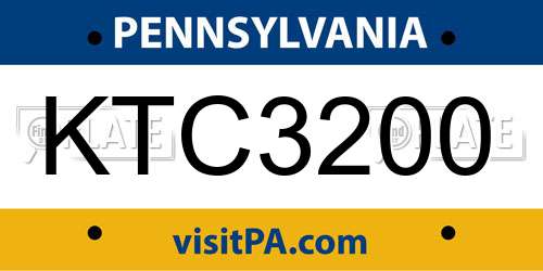 KTC3200 Pennsylvania License Plate