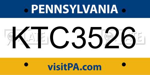 KTC3526 Pennsylvania License Plate