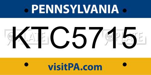 KTC5715 Pennsylvania License Plate