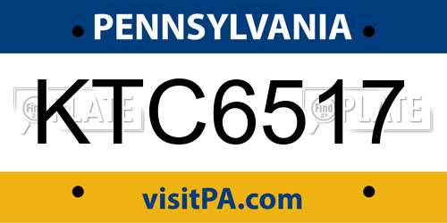 KTC6517 Pennsylvania License Plate