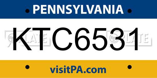 KTC6531 Pennsylvania License Plate