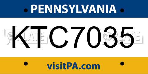 KTC7035 Pennsylvania License Plate