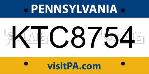 KTC8754 Pennsylvania License Plate
