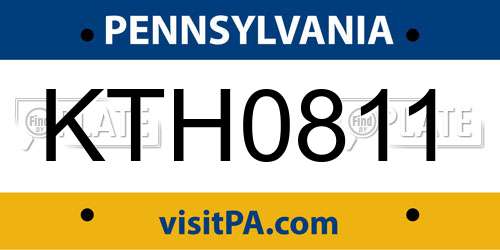 KTH0811 Pennsylvania License Plate