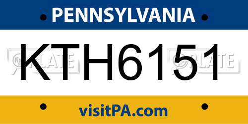 KTH6151 Pennsylvania License Plate
