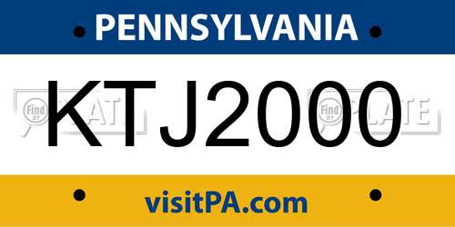 KTJ2000 Pennsylvania License Plate