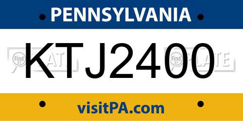 KTJ2400 Pennsylvania License Plate