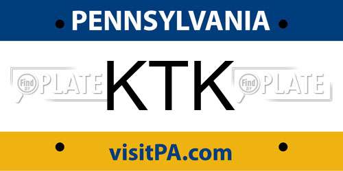 KTK Pennsylvania License Plate