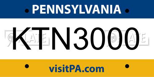 KTN3000 Pennsylvania License Plate